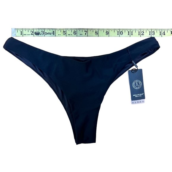 RELLECIGA Black Cheeky Brazilian Cut Bikini Bottom Women's Size M - Picture 4 of 5